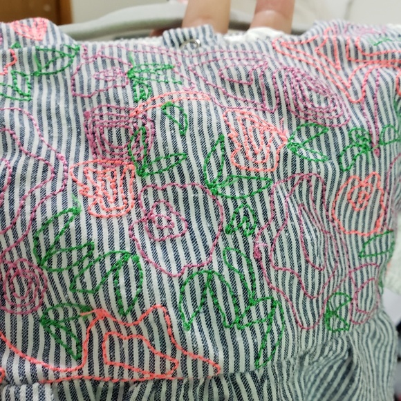 EGG Baby Seersucker Striped Ruffle Accent Onesie - Picture 4 of 10